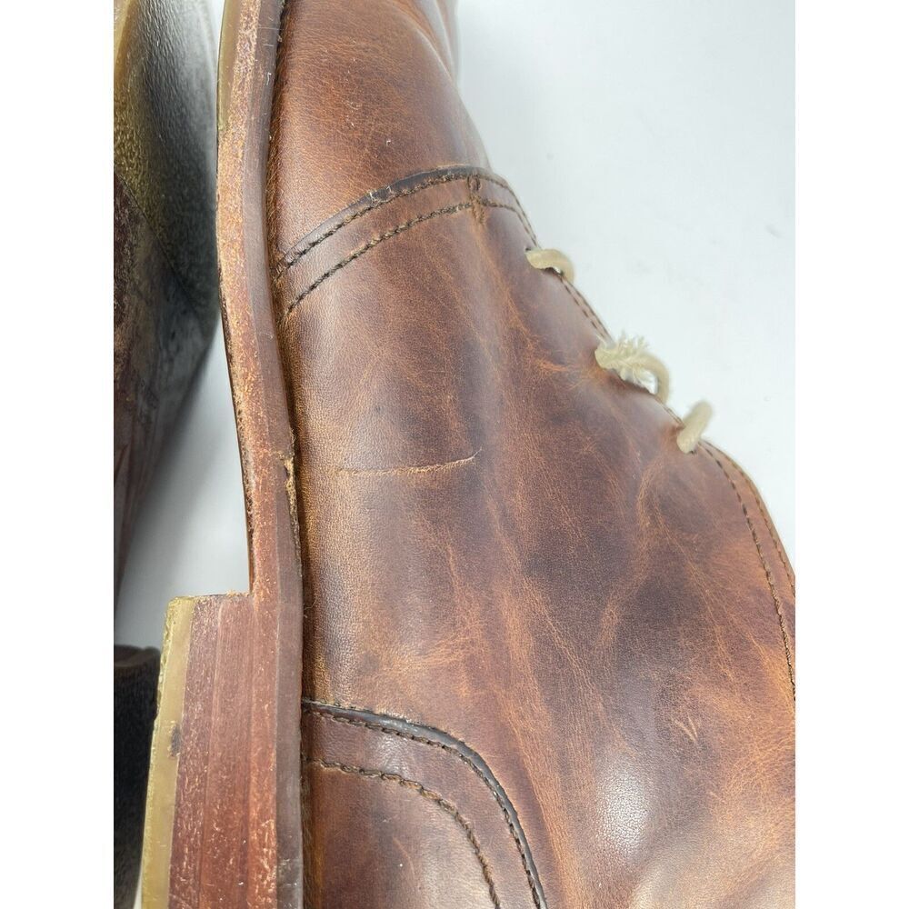 J. Shoes Monarch Brown Leather Lace-Up Plain Toe Shoes Chukka Boots Men's US 9.5 - Picture 12 of 16